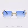 028 Gafas de Sol Sin Marco Color Metal Retro Nuevo Ins Celebrity de Internet Transfronterizas Europeas y Americanas Moda para Mujer Gafas de Sol Hip Hop Hombres