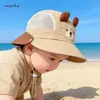 Sombrero de Bebé Sombrero de Sol de Verano Sombrero de Pescador para Niños y Niñas Oso Infantil Malla Ala Ancha Chal Desmontable Transpirable para Niños