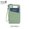Organizador de Documentos Multifuncional Transfronterizo Portapasaporte de Viaje Porta Tarjetas de PU Estilo Cremallera Bolso para Pasaporte Antirrobo RFID