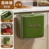 Cubo de basura para cocina para uso doméstico, elegante diseño de montaje en pared, no necesita agacharse, cubo de basura sellado retro con tapa para residuos de cocina y baño