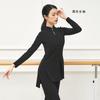 Cheongsam de Siete Mangas con Perlas y Cuello Vertical Vestido de Práctica de Baile Temperamento Femenino Longitud Media Adulto Vestido de Danza Moderna Femenino