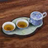 Esmalte Color Azul y Flor Juego de Té de Viaje suit Una Tetera Dos Tazas Juego de Té de Alta Calidad Bolsa de Almacenamiento Portátil Taza Expreso Venta al por Mayor