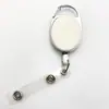 Porta-Crachá Oval Retrátil para Uso Externo no Atacado, Carretel de Crachá Fácil de Puxar, Chaveiro Retrátil Anti-Perda, Preto