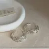 Pendientes Redondos de Plata con Aguja Fina Transfronterizos Minimalistas Lujo Ligero Diseño de Nicho Versátiles Pendientes de Personalidad de Gama Alta Venta al Por Mayor