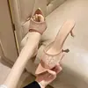 Zapatos europeos transfronterizos para mujer de talla grande, nuevas sandalias de slip-on para la primavera de 2025 de comercio exterior con pedrería, sandalias de moda de punta abierta