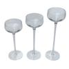 Candelabro de copa transparente estilo europeo, decoración de escritorio para cena romántica, candelabro de vidrio soplado, artesanías decorativas al por mayor