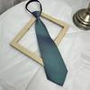 Corbata de cremallera camaleónica 8cm Perezosa corta para hombre Formal de negocios Ancha Negra Roja