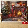 Tapiz de Navidad Árbol de Navidad Chimenea Efecto 3D Decoración Fondo Tela para colgar Foto Decoración en vivo Tela de tapiz de Navidad