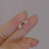 Agulha de Prata 925 Brincos Pequenos de Borboleta Delicados e Fofos de Ouro 14K Brincos Novos da Moda 2025 Prego de Osso de Orelha Roxo Feminino