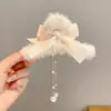 Pinzas para el pelo de felpa de alta gama para otoño e invierno, pinzas de tiburón, pinzas para el pelo de lazo de gran capacidad, accesorios para el pelo de mujer para la parte posterior de la cabeza