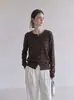 Elegante cárdigan de punto a rayas para mujer, moda popular de otoño, prenda exterior chic coreana de principios de otoño
