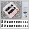 Venta Directa Personalizada de Fábrica Uñas Cortas, Medias y Largas para Manicura, Uñas Portátiles de Fototerapia Hechas a Mano, Pegatinas para Uñas, Estilo de Lujo Accesible 24 Piezas