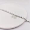 Pulsera Ping An Fu para Mujer Accesorios de Cobre Blanco Pulsera Simple con Cuentas Redondas con Carácter Fu Transmisión en Vivo Mismo Estilo Moda Regalo de Cumpleaños Novia