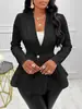 Blazer de moda feminina europeia e americana 2026 Amazon cross-border outono e inverno nova jaqueta abotoada de manga comprida casaco feminino de luxo leve