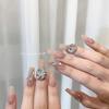 Cristal montón diamante arte de uñas joyería hacha de amor ángulo recto largo cuadrado gordo aleación diamante hielo usar armadura decoración al por mayor