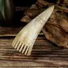 Pente de Chifre Pontiagudo para Massagem Gua Sha, Massagem de Pontos de Acupuntura da Cabeça, Desobstrução de Meridianos, Pente de Chifre para Terapia Capilar e Cuidados com a Saúde