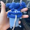 Bolsa para Llaves de Coche Lindo Dibujo Animado Hecho a Mano Lana Tejida Suministros para Coche Colgante Estuche Protector para Llaves Bolsa de Almacenamiento para Mujeres