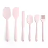 Conjunto de espátulas de silicone para cozinha e confeitaria caseira, conjunto de 6 peças para bolo, manteiga, óleo de churrasco e salada