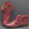 2026 Calzado Femenino de Comercio Exterior Punta Redonda Cremallera Lateral Botas tipo Martin Botas para Mujer Botas de Cuero Casual para Mujer Tallas Grandes