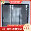 Puerta de vidrio de triple articulación con marco muy estrecho puerta corrediza de aleación de aluminio puerta divisoria para balcón sala de estar cocina puerta de riel colgante