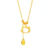 Collar de Hello Kitty con Diseño de Corte Hueco Dorado Arena Mismo Estilo de la Joyería Puzuo Gold Cadena para Clavícula de Diseño Nicho para Mujer