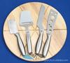 Conjunto de Facas para Queijo de Cinco Peças com Cabo Vazado F-004Ca, Ralador de Queijo, Faca para Creme, Faca para Pizza, Tábua de Queijo, Faca de Cozinha Pequena