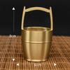 Olla de cobre con adornos dorados, cubo pequeño, escritorio de oficina, sala de estar, cornucopia de cobre, decoraciones chinas para el hogar