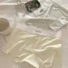 Bóxers sin costuras de seda helada para mujer con fuelle de algodón puro, shorts de seguridad finos de verano, ropa interior dos en uno