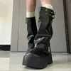 Botas femininas de sola grossa, que aumentam a altura, novo estilo 2026, doces e estilosas, de cano alto, adequadas para mulheres baixinhas, botas fashion de sola plataforma