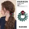 Scrunchie Estilo Coreano com Laço e Estampa de Flores para Mulheres 2026 Novo Estilo Elástico de Cabelo para Coque Elástico Alto Corda de Cabelo Acessório de Cabelo