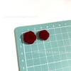 Pendientes vintage de camelia de terciopelo rojo vino perforado con rosa flocada, material hecho a mano para horquilla de pelo DIY