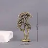 Adorno de pino de bienvenida de latón, escultura de cobre macizo, árbol simulado, mascota de té vintage envejecida, pieza de mano, antigüedades de cobre