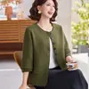 Traje de Outono da Mãe: Cardigan Elegante de Tricô Novo Estilo 2026 para Mulheres de Meia-Idade e Idosas, Casaco de Lã Fashion para Primavera e Outono