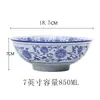 Tigela de porcelana azul e branca cerâmica doméstica porcelana azul e branca cerâmica ramen tigela de macarrão com sopa de carne macarrão pequeno de Chongqing tigela de ramen de Lanzhou