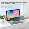 Adecuado para Samsung Taba9Plus Teclado Bluetooth Retroiluminado de Colores y Set de Ratón A11+ Ranura para Lápiz Funda de Cuero Funda S10Lite