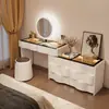 2026 Nuevo Tocador de Madera Maciza Dormitorio Simple Moderno Pequeño Estilo Crema Mesita de Noche Mesa de Maquillaje Tocador Gabinete Integrado