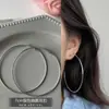 Pendientes de Aro Grandes de Plata Pura de Moda para Mujer 2024 Nuevos Populares Aro Liso Pendientes de Alta Gama Joyería de Aro Circular Europea y Americana