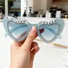 2025 Nuevas Gafas de Sol Love Transfronterizas de Amazon Letra de Diamante para Hombres y Mujeres Gafas con Forma de Corazón para Fiesta Venta al por Mayor en Stock