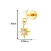 Joia para Piercing Henson G23/F136 Liga de Titânio Estilo Push-Pin Barra Reta Geométrica Stud para Lábio Stud para Osso da Orelha