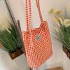 Bolso de lona a cuadros de gran capacidad estilo coreano, bolsa de compras, bolso de hombro para estudiante, mochila escolar, bolso tote retro, bolso de mano de moda