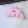 Presilha de Garra Média Estilo Floral Coreano, Grampo Elegante com Pétalas Padrão Tinta, Design Completo para Traseira da Cabeça, Acessório de Cabelo Presilha Tubarão