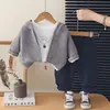 Conjunto de Ropa de Otoño para Niños 2026 Nuevo Estilo Coreano Moda Bebé Primavera y Otoño Sudadera con Capucha Cárdigan Conjunto de Tres Piezas