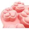 Molde de silicona para pastel de pastel de arroz con 6 garras de gato uniformes, molde para pastel, goteo de pegamento, vela, molde blanco para gelatina, molde de yeso para limosna, pastel, molde para alimentos complementarios