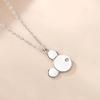 Collar de Ratón de Dibujos Animados para Mujer Plata Esterlina Estilo Coreano Nicho Fresco y Colgante Q Moe con Incrustaciones de Diamantes Cadena Clavícula Versátil para Cabello