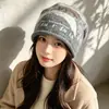 Gorro informal con borde enrollado para mujer, nuevo modelo de otoño e invierno 2026, circunferencia de cabeza grande, ajuste holgado, gorro de punto slouchy que adelgaza la cara