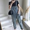 Pantalones de mezclilla delgados con tirantes de celebridad de internet para mujer 2020 verano nuevos sueltos versátiles adelgazantes estudiante lindos pantalones hasta el tobillo