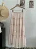 Saia Bolo Omalai com Tule Fluido, Saia Midi de Linha A Franzesa com Babados para Mulheres Primavera/Verão 2026 6776