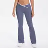 Calça de Yoga Apertada Cor da Pele Estilo Europeu e Americano com Cruz de Cor Contrastante Cintura Alta Perna Larga Flare Calças Longas Esportivas de Corrida Fitness Secagem Rápida