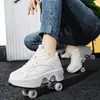 Novos Tênis Heelys para Meninas 2025, Transfronteiriços, para Crianças, Adolescentes e Estudantes, Retração de Um Clique e Patins Escondidos com Rodas Duplas