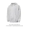 Marca Americana Tendência Cardigan com Zíper Diagonal Moletom com Capuz Masculino Pesado Desconstruído Design Assimétrico Jaqueta Hoodie de Rua